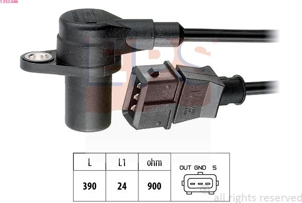 EPS 1.953.046 - Sensor, crankshaft pulse www.parts5.com