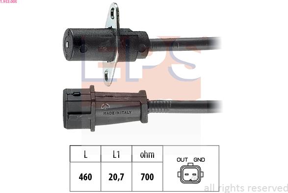 EPS 1.953.005 - Sensor, crankshaft pulse www.parts5.com