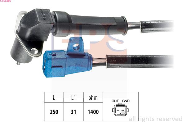 EPS 1.953.006 - Sensor, crankshaft pulse parts5.com