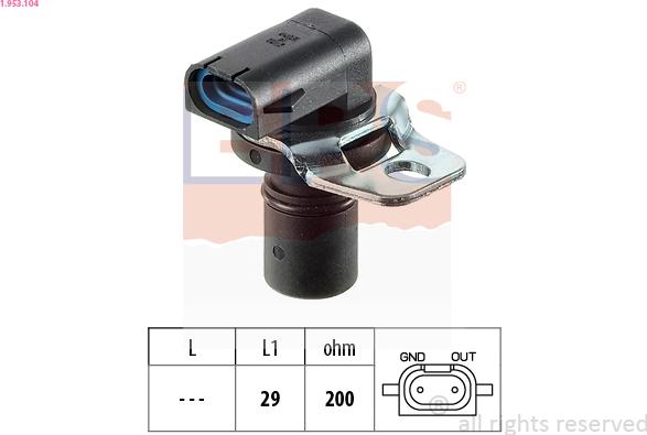 EPS 1.953.104 - RPM Sensor, automatic transmission parts5.com