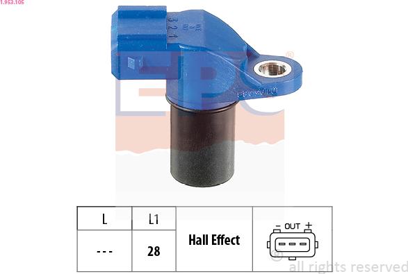 EPS 1.953.105 - Sensor, RPM parts5.com