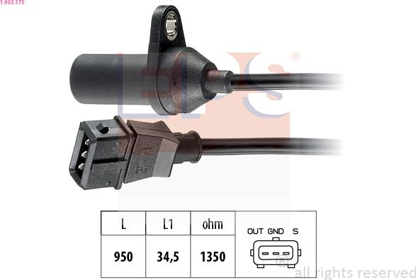 EPS 1.953.175 - Sensor, crankshaft pulse www.parts5.com