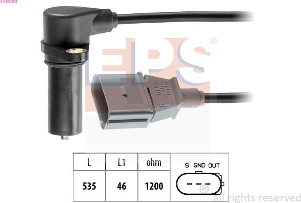 EPS 1.953.391 - Sensor, crankshaft pulse www.parts5.com