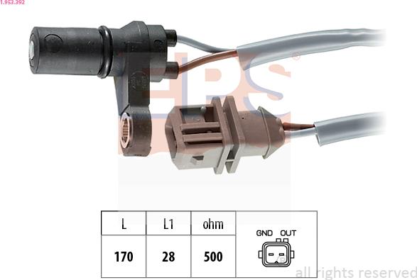 EPS 1.953.392 - RPM Sensor, automatic transmission parts5.com