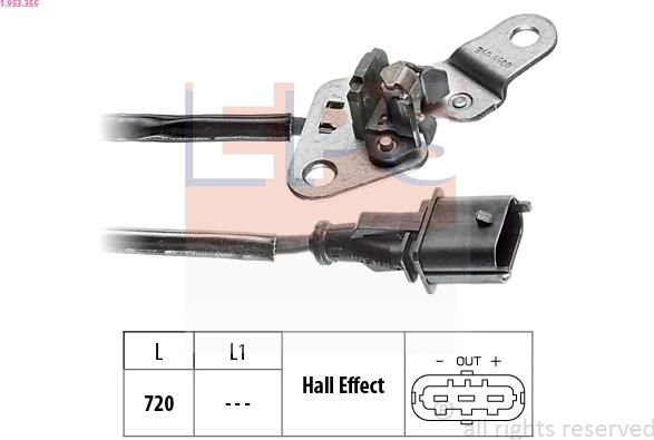 EPS 1.953.355 - Sensor, camshaft position www.parts5.com