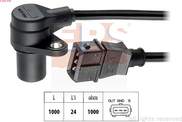 EPS 1.953.318 - Sensor, crankshaft pulse www.parts5.com