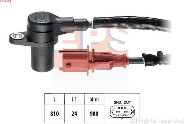 EPS 1.953.384 - Sensor, crankshaft pulse parts5.com