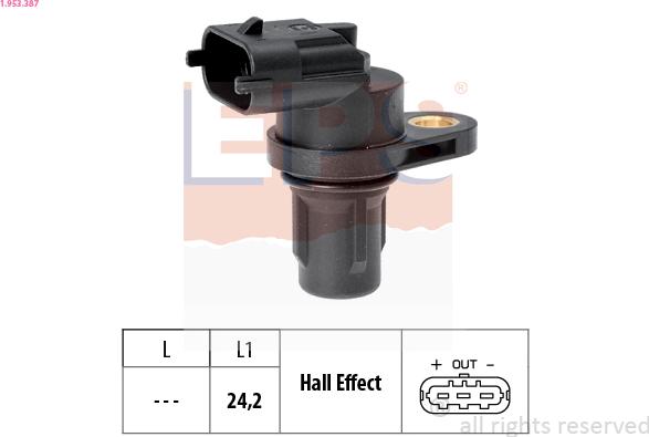 EPS 1.953.387 - Sensor, camshaft position www.parts5.com