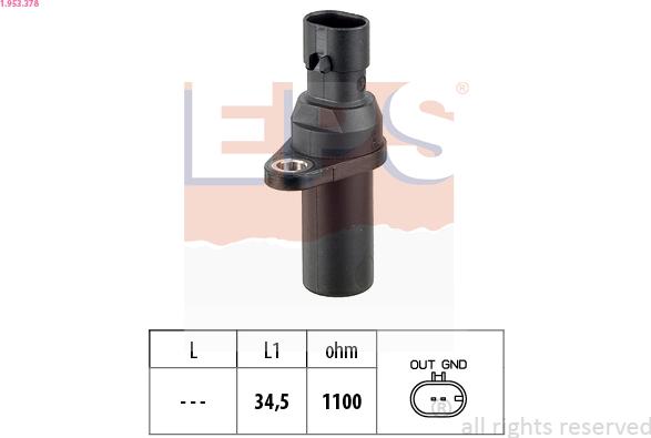 EPS 1.953.378 - Sensor, crankshaft pulse www.parts5.com