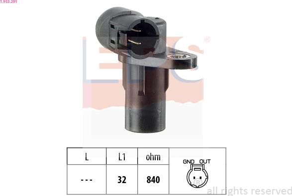 EPS 1.953.291 - Sensor, crankshaft pulse www.parts5.com