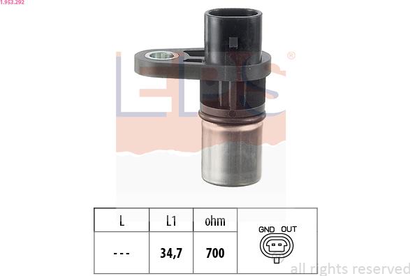 EPS 1.953.292 - Sensor, crankshaft pulse www.parts5.com