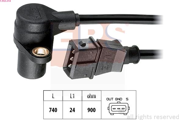 EPS 1.953.214 - Sensor, crankshaft pulse www.parts5.com