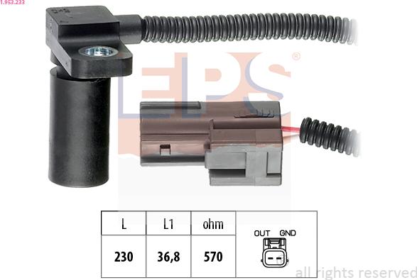 EPS 1.953.233 - RPM Sensor, automatic transmission parts5.com