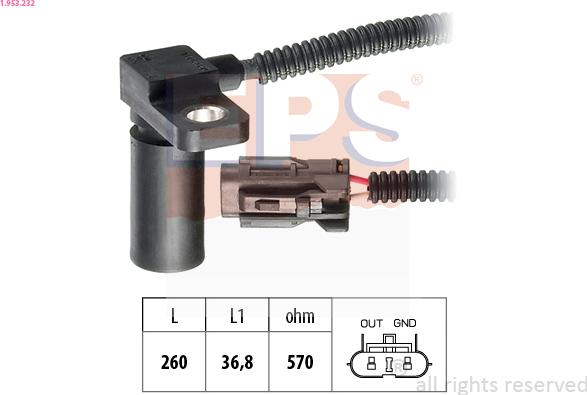 EPS 1.953.232 - RPM Sensor, automatic transmission parts5.com