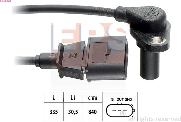 EPS 1.953.220 - RPM Sensor, automatic transmission parts5.com