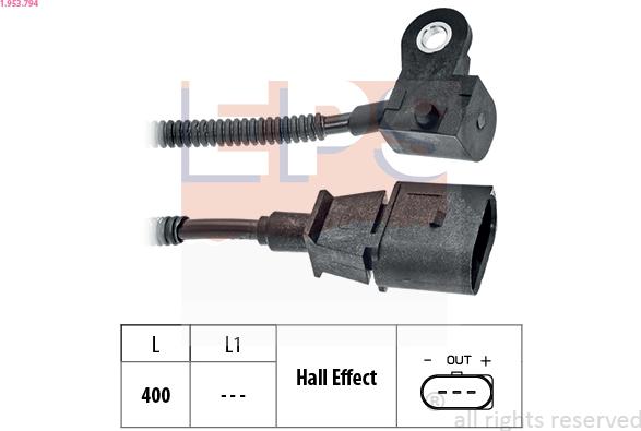 EPS 1.953.794 - Sensor, posición arbol de levas www.parts5.com