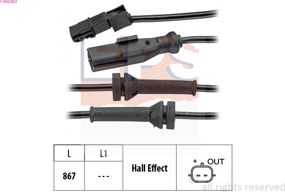 EPS 1.960.053 - Sensor, revoluciones de la rueda www.parts5.com