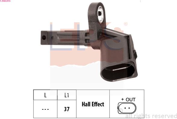 EPS 1.960.015 - Sensor, wheel speed www.parts5.com