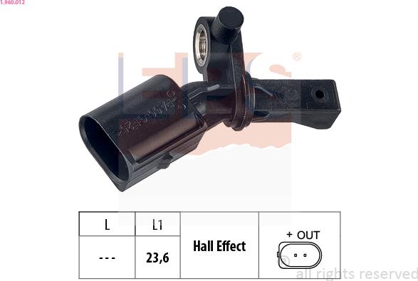 EPS 1.960.012 - Sensor, wheel speed www.parts5.com