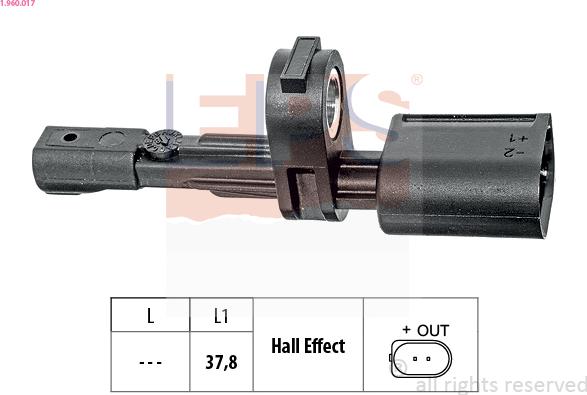 EPS 1.960.017 - Sensor, revoluciones de la rueda www.parts5.com