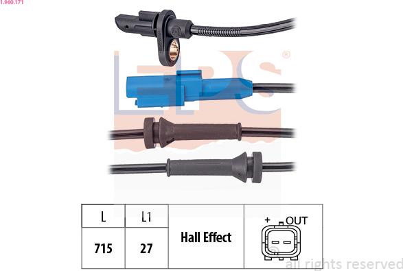 EPS 1.960.171 - Senzor,turatie roata www.parts5.com