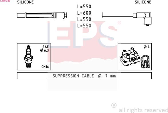 EPS 1.499.246 - Σετ καλωδίων υψηλής τάσης www.parts5.com