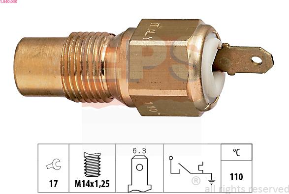 EPS 1.840.030 - Sensor, coolant temperature www.parts5.com