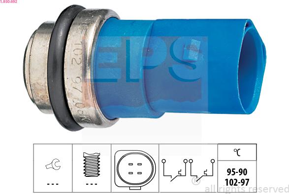 EPS 1.850.692 - Temperature Switch, radiator / air conditioner fan www.parts5.com