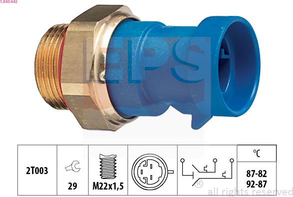 EPS 1.850.642 - Temperature Switch, radiator / air conditioner fan parts5.com