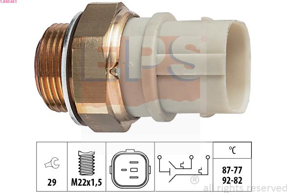 EPS 1.850.651 - Teplotný spínač ventilátora chladenia www.parts5.com