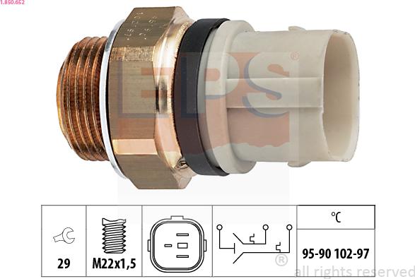 EPS 1.850.652 - Temperature Switch, radiator / air conditioner fan www.parts5.com