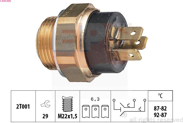 EPS 1.850.606 - Temperature Switch, radiator / air conditioner fan www.parts5.com