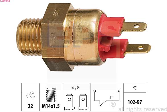 EPS 1.850.063 - Temperature Switch, radiator / air conditioner fan www.parts5.com