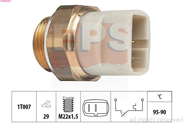 EPS 1.850.027 - Temperature Switch, radiator / air conditioner fan parts5.com