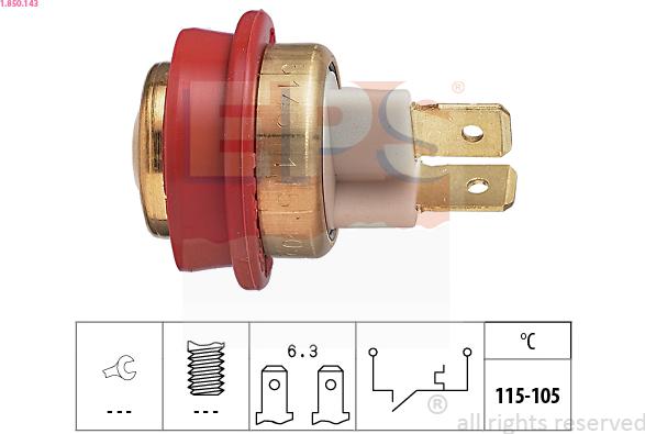 EPS 1.850.143 - Comutator temperatura, ventilator radiator www.parts5.com