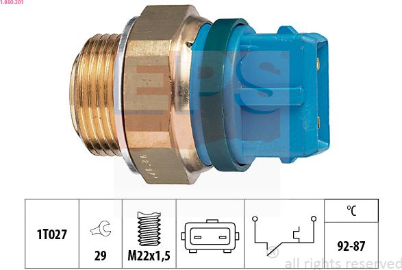 EPS 1.850.201 - Temperature Switch, radiator / air conditioner fan www.parts5.com