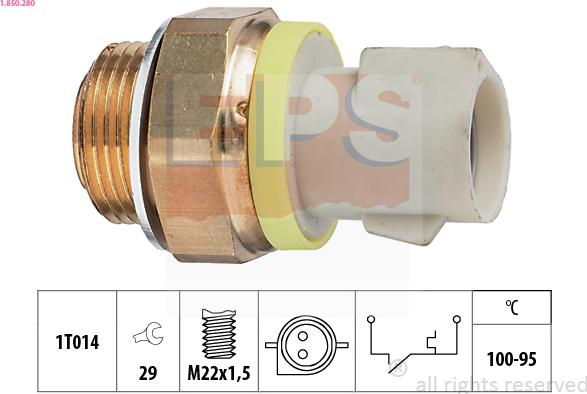 EPS 1.850.280 - Temperature Switch, radiator / air conditioner fan parts5.com