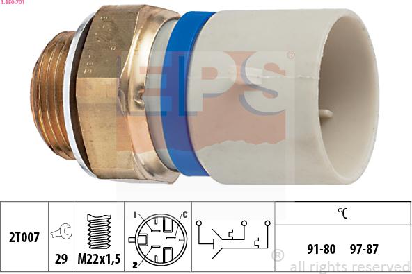 EPS 1.850.701 - Temperaturna sklopka, ventilator hladnjaka parts5.com