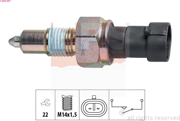 EPS 1.860.067 - Switch, reverse light parts5.com