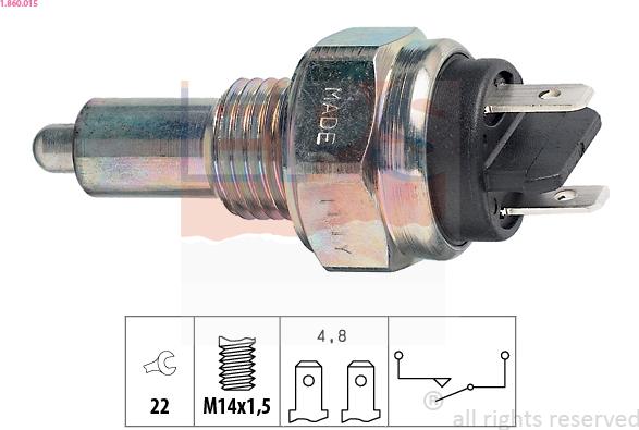 EPS 1.860.015 - Switch, reverse light www.parts5.com