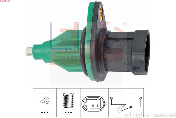 EPS 1.860.151 - Interruptor, piloto de marcha atrás www.parts5.com