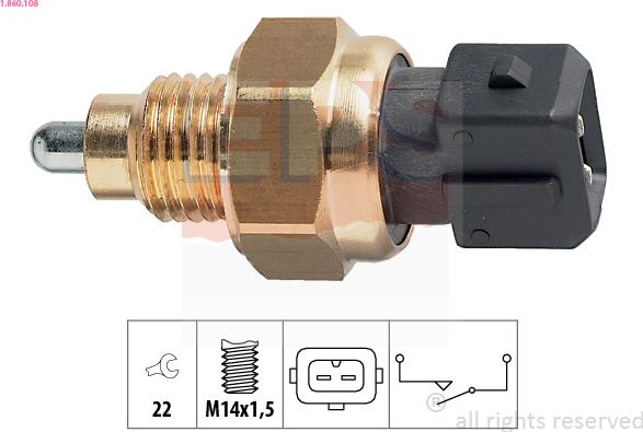 EPS 1.860.108 - Switch, reverse light www.parts5.com