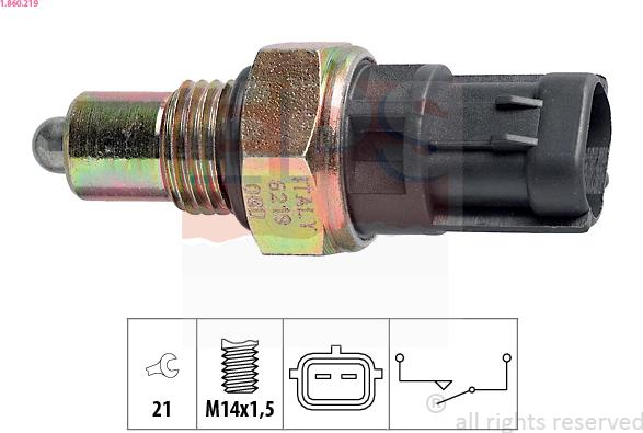 EPS 1.860.219 - Switch, reverse light www.parts5.com