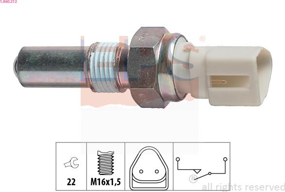 EPS 1.860.212 - Interruptor, piloto de marcha atrás www.parts5.com