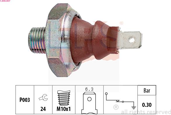 EPS 1.800.007 - Sensor, presión de aceite www.parts5.com