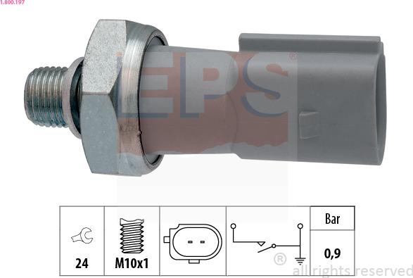 EPS 1.800.197 - Senzor, pritisk olja www.parts5.com