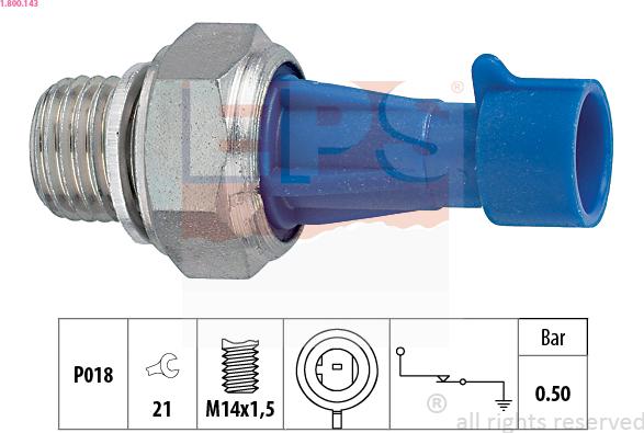 EPS 1.800.143 - Sensor, presión de aceite www.parts5.com