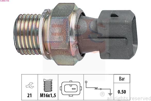 EPS 1.800.116 - Sensor, presión de aceite www.parts5.com