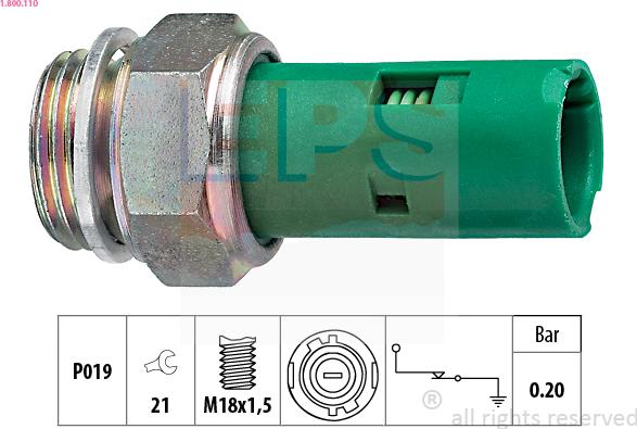 EPS 1.800.110 - Sensor, presión de aceite www.parts5.com