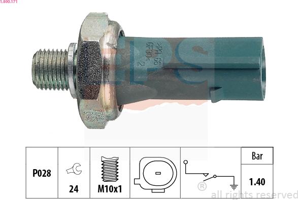 EPS 1.800.171 - Sensor, presión de aceite www.parts5.com